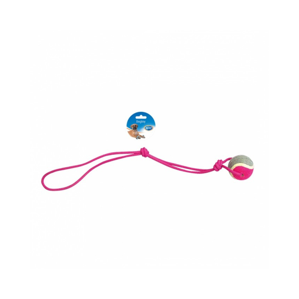 Duvo+ Knotted Cotton Pendulum & 1Knot & Tennis Ball Grey/Pink 60cm