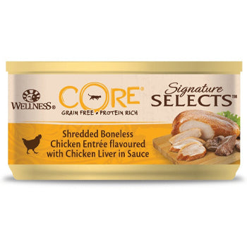 Wellness Core Signature Selects Shredded Boneless Chicken with Chicken Liver Cat 79g