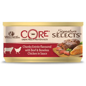 Wellness Core Signature Selects Beef & Boneless Chicken in Sauce Cat 79g