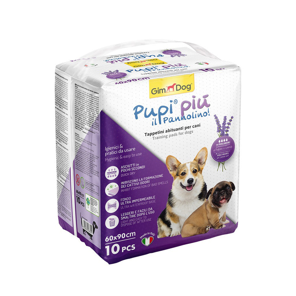 GimDog Pupi Piu Lavender Scent Training Pads for Dogs, 60 x 90 cm - 10 Counts