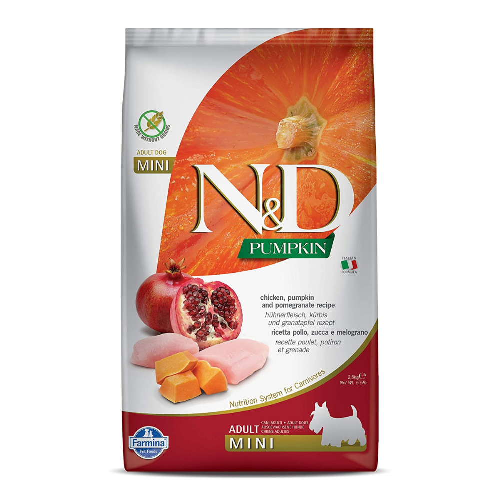 Farmina N&D Pumpkin, Chicken & Pomegranate Adult Mini 2.5kg