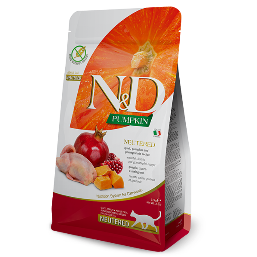 Farmina N&D Quail, Pumpkin & Pomegranate Neutered Cat 1.5kg