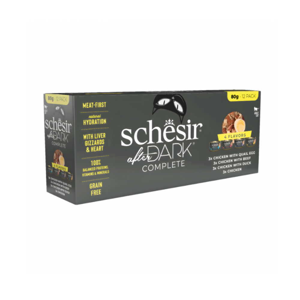 Schesir After Dark Wholefood In Broth Variety Pack For Cat - 12x80g