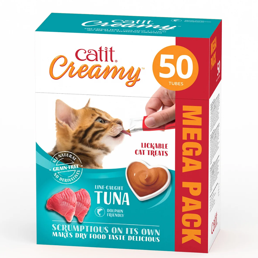 Catit Creamy Treats Mega Pack Tuna, 50 tubes/box