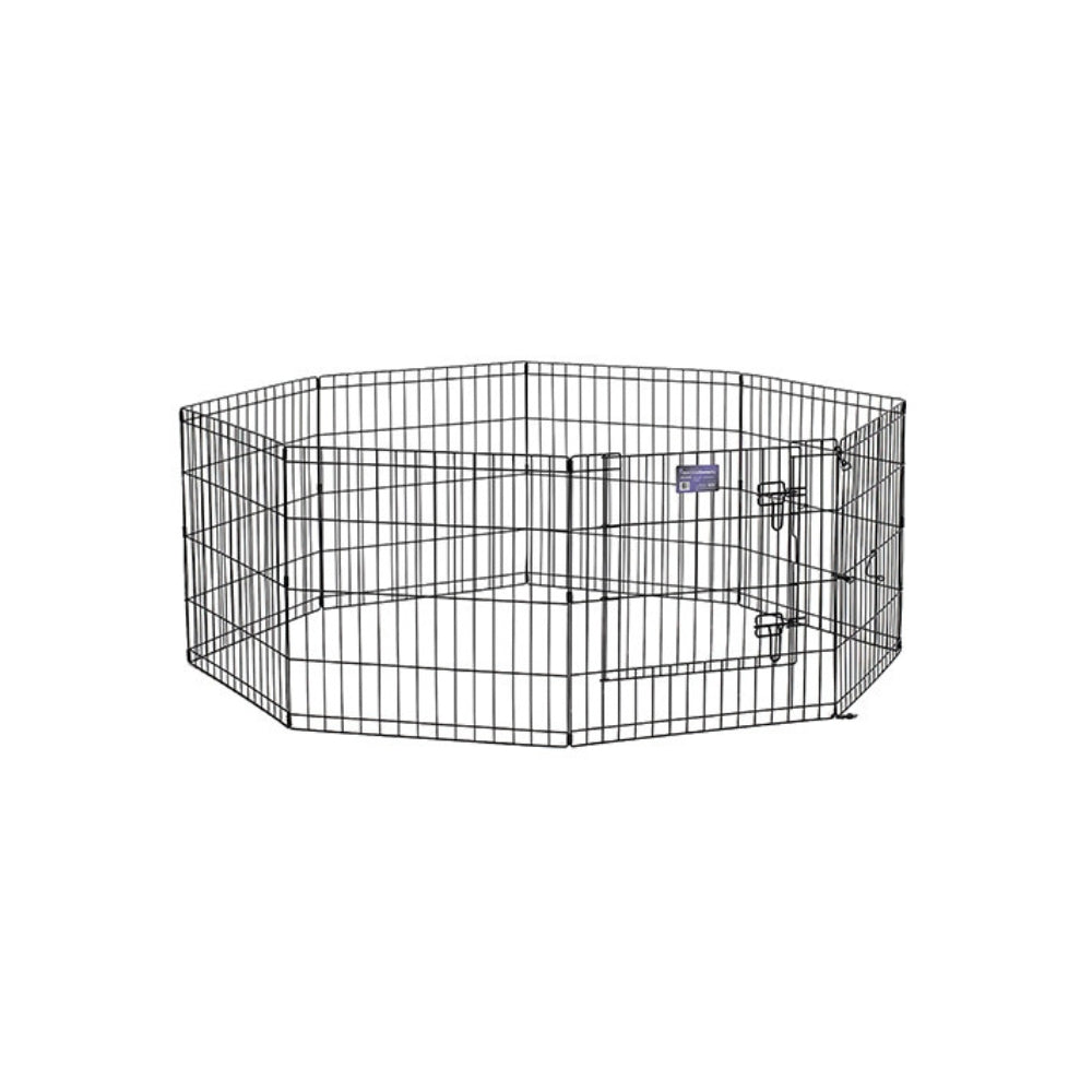 36" Black Exercise Pen with Split Max Lock Door