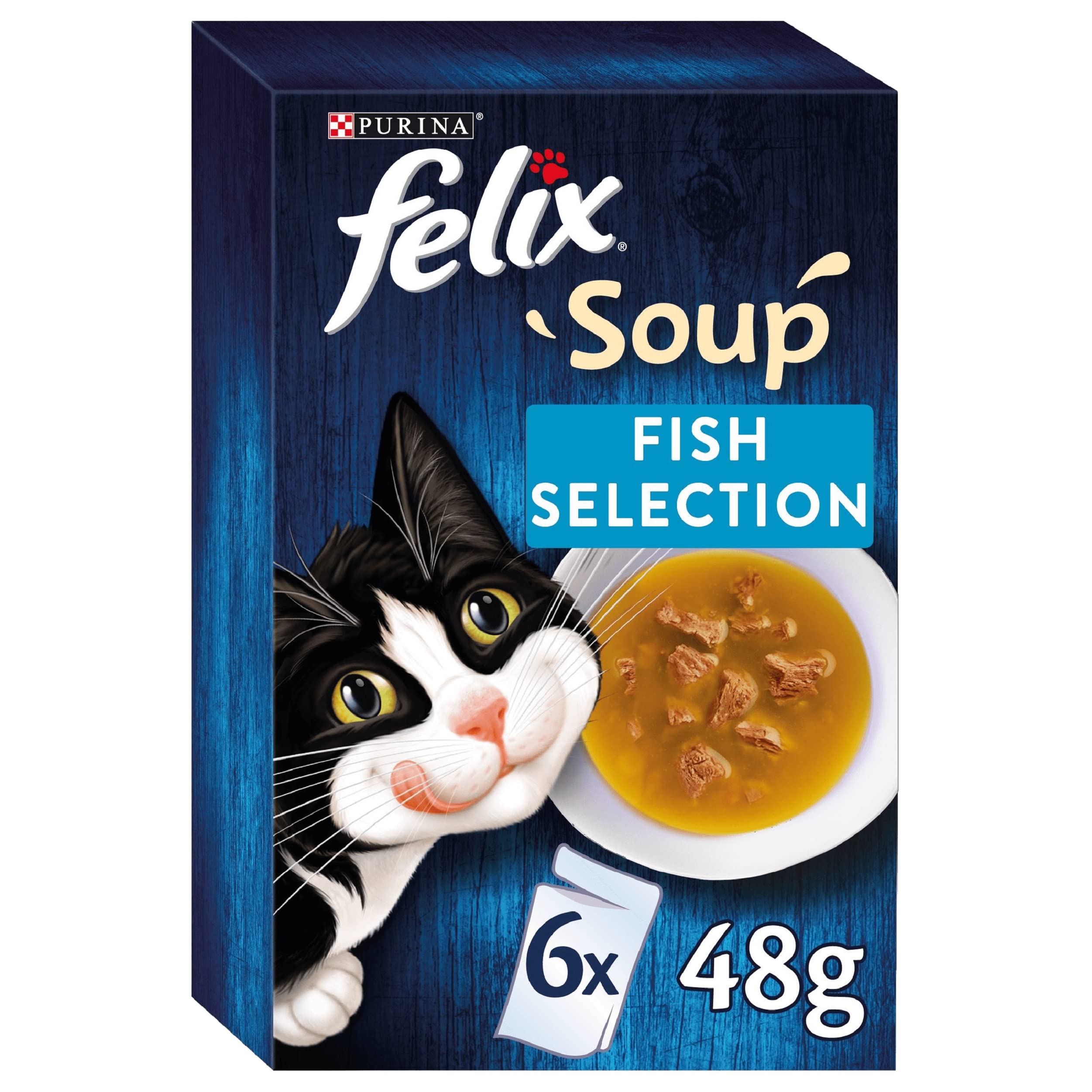 Felix Soup Fish Selection Wet Cat Food 6 x 48g