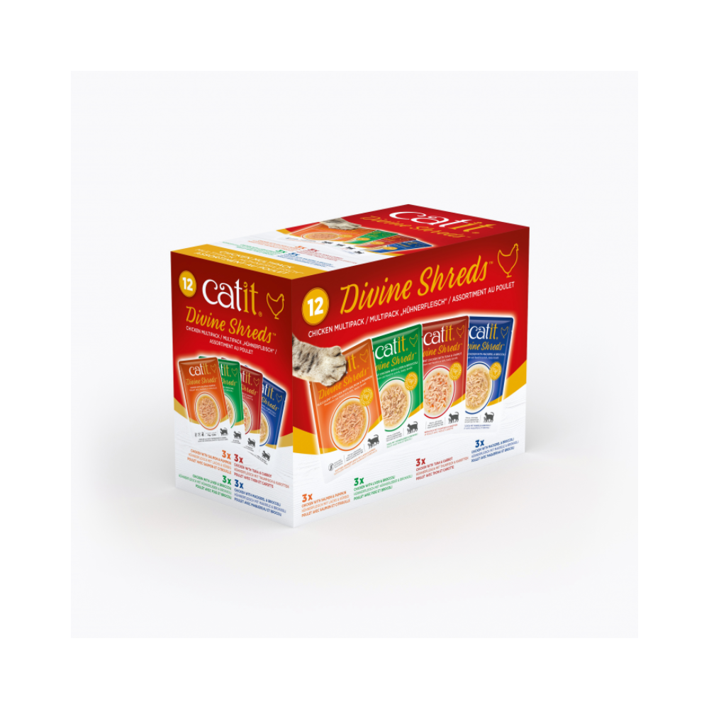 Catit Divine Shreds, Chicken Multipack 75g, 12pcs/box