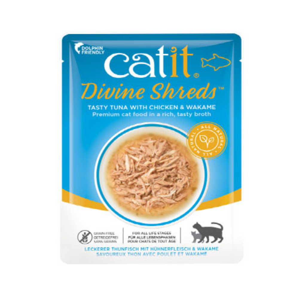 Catit Divine Shreds, Tuna with Chicken & Wakame 75g