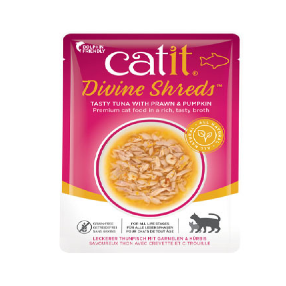 Catit Divine Shreds, Tuna with Prawns & Pumpkin 75g