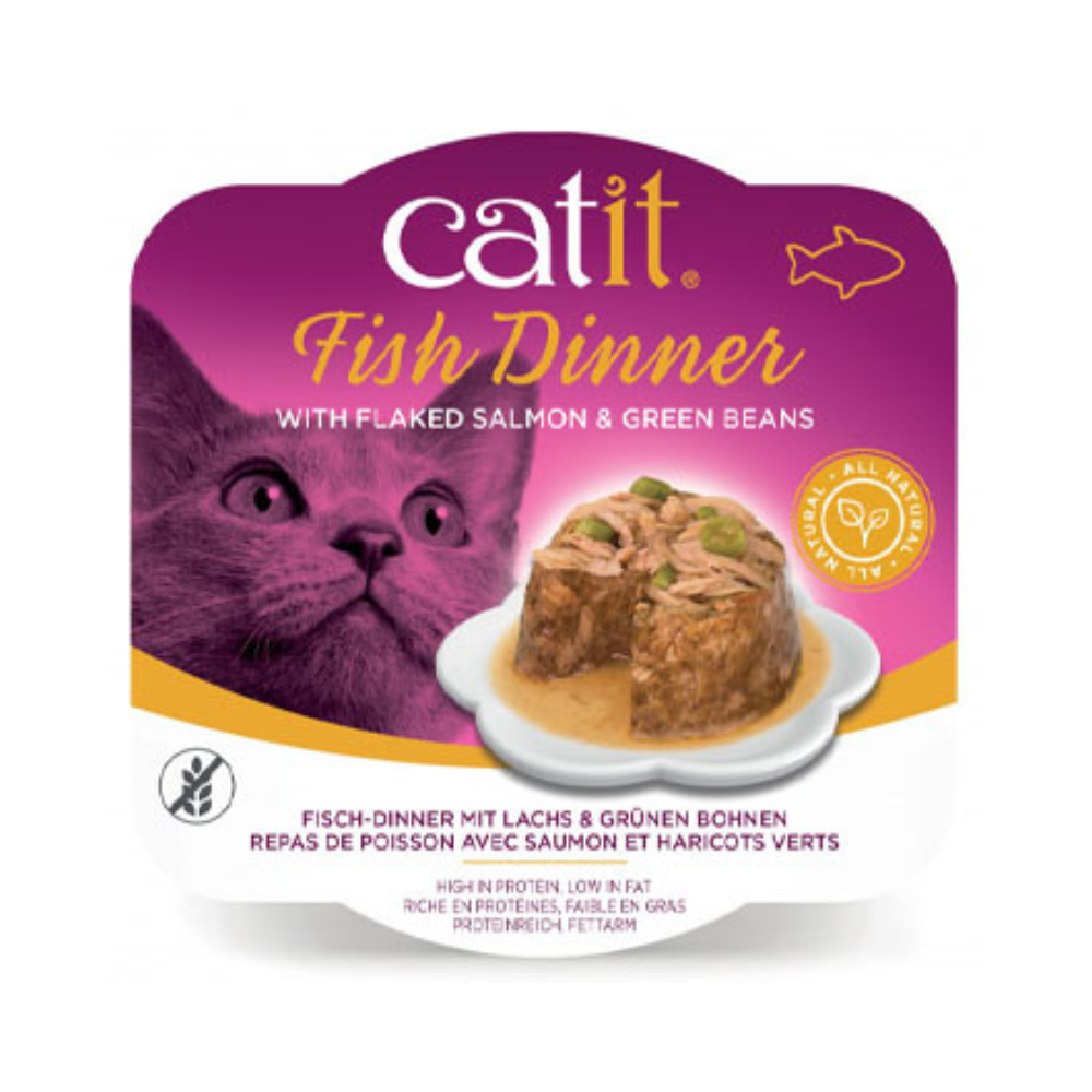 Catit Fish Dinner, Salmon & Green Beans 80 g,