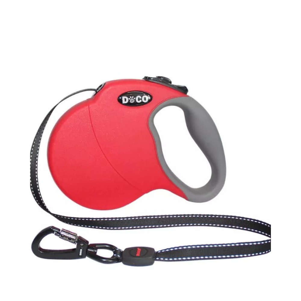 DOCO RETRACTABLE LEASH SMALL 4M RED