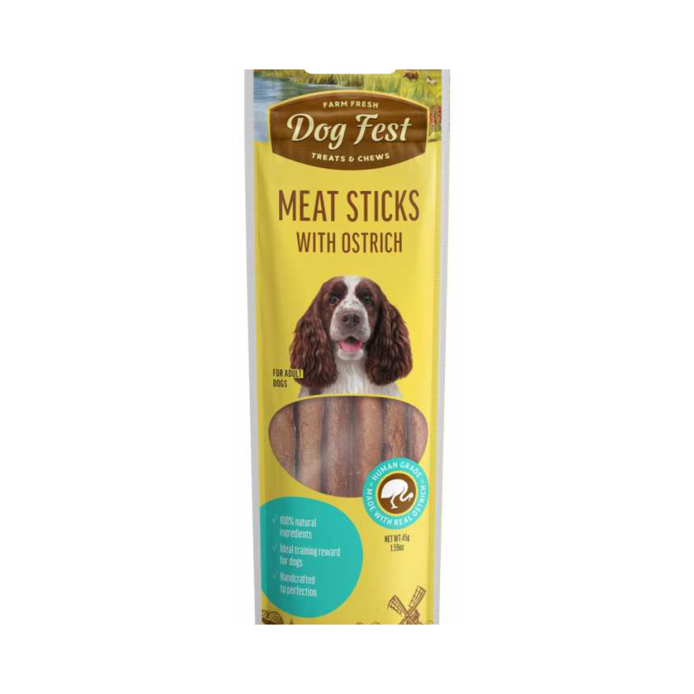 Dog Fest Meat Sticks With Ostrich For Adult Dogs