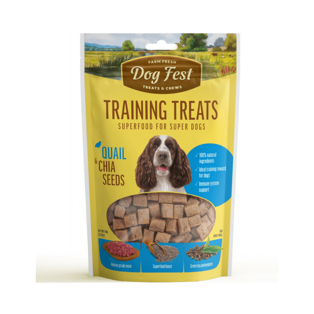 Dog Fest Training Treats Quail & Chia Seeds 90g