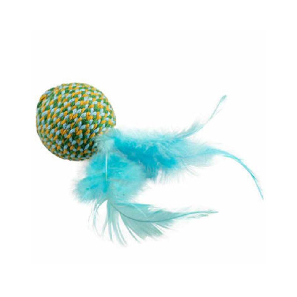 Duvo+  Jolly Ball With Feathers Blue