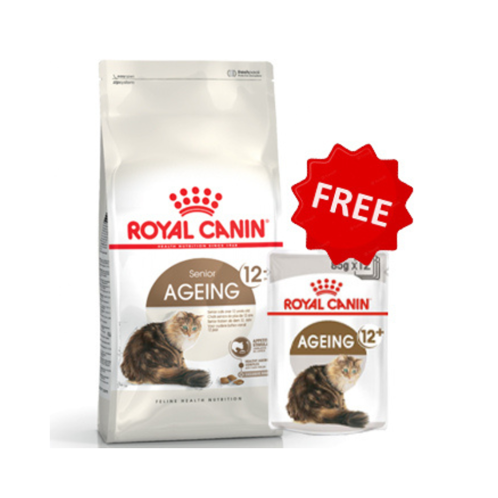 Feline Health Nutrition Ageing 12+ Years 2 KG + 1 FREE Ageing Jelly Wet Food 85g