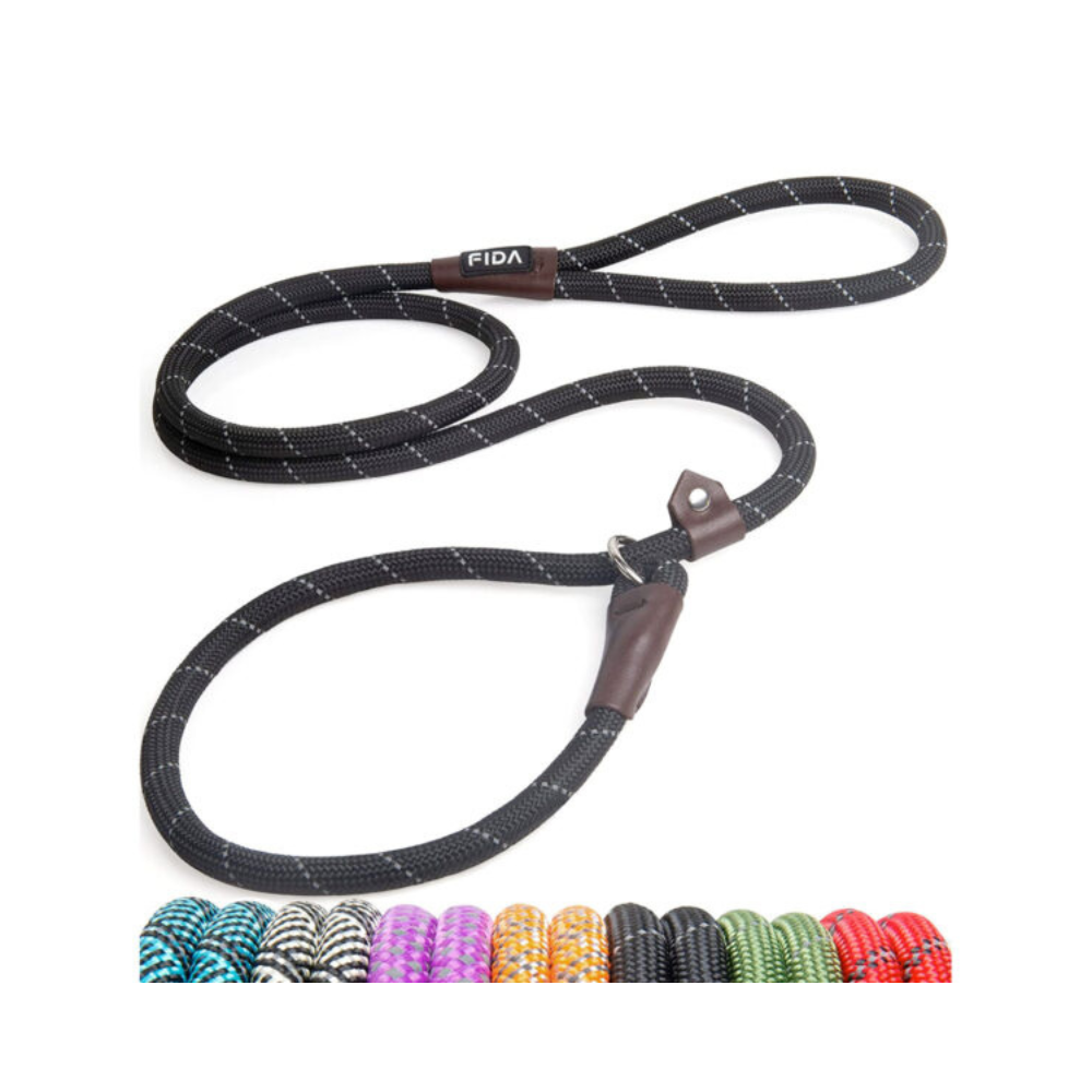 Fida Durable Slip Lead Dog Leash / Training Leash - Black