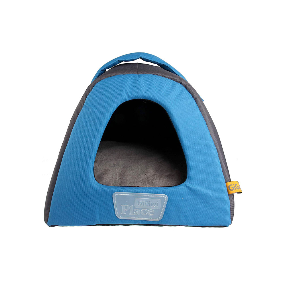 Gigwi Place Pet House Canvas, TPR Blue & Gray Large