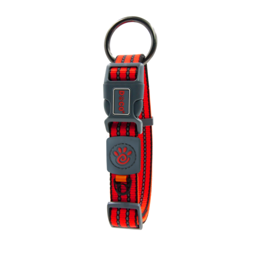 DOCO VARIO O - Ring Collar With Reflective Stitching L Red