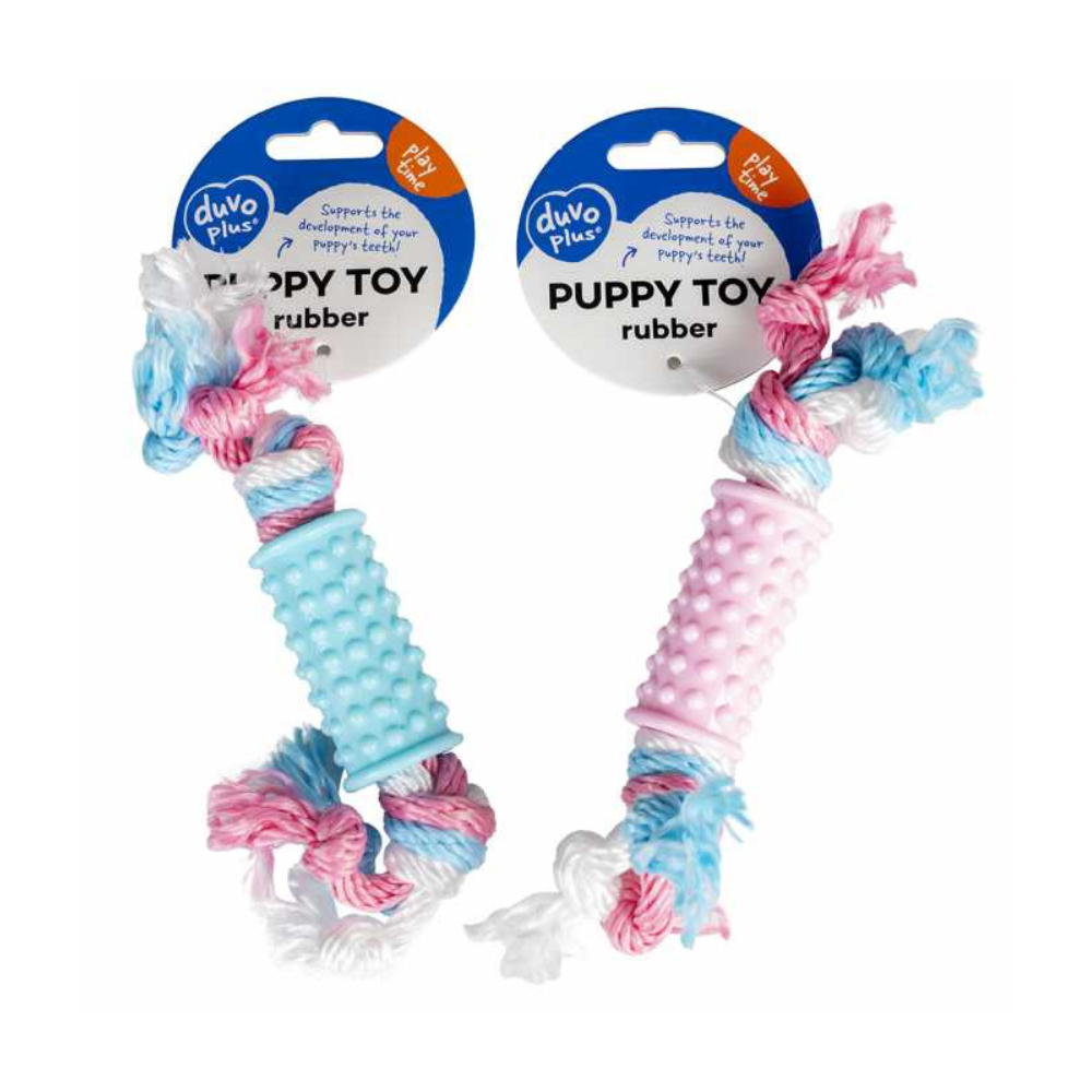 Duvo+ Puppy Toy TPR Stick With Nylon Rope 20cm