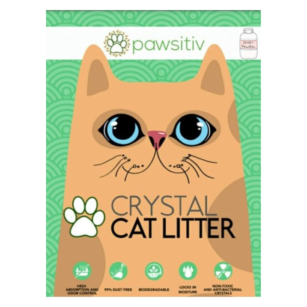 Pawsitiv Premium Silica Crystal Gel Litter for Cat - 16L Baby Powder