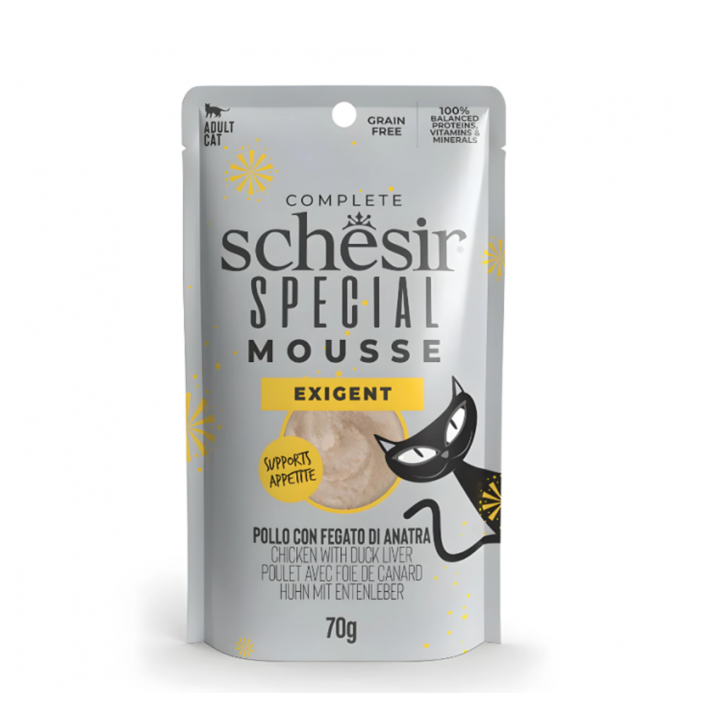 Schesir Special Mousse (Exigent) For Cat - Chicken With Duck Liver 70g