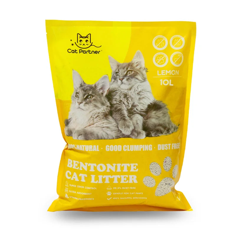 Cat Partner Bentonite Dust Free Clumping Litter - 10 L - Lemon