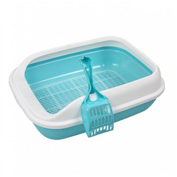 Pado Cat Litter Tray with Mesh Net - 49 x 36 x 17 cm - Blue