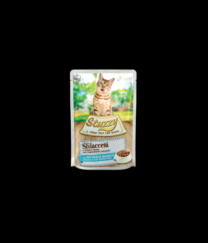 Stuzzy Cat Shreds With White Fish 85g