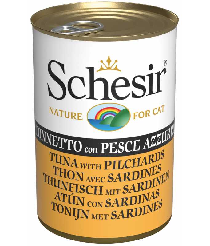Schesir Cat Can Wet Food Tuna With Pilchards 140g