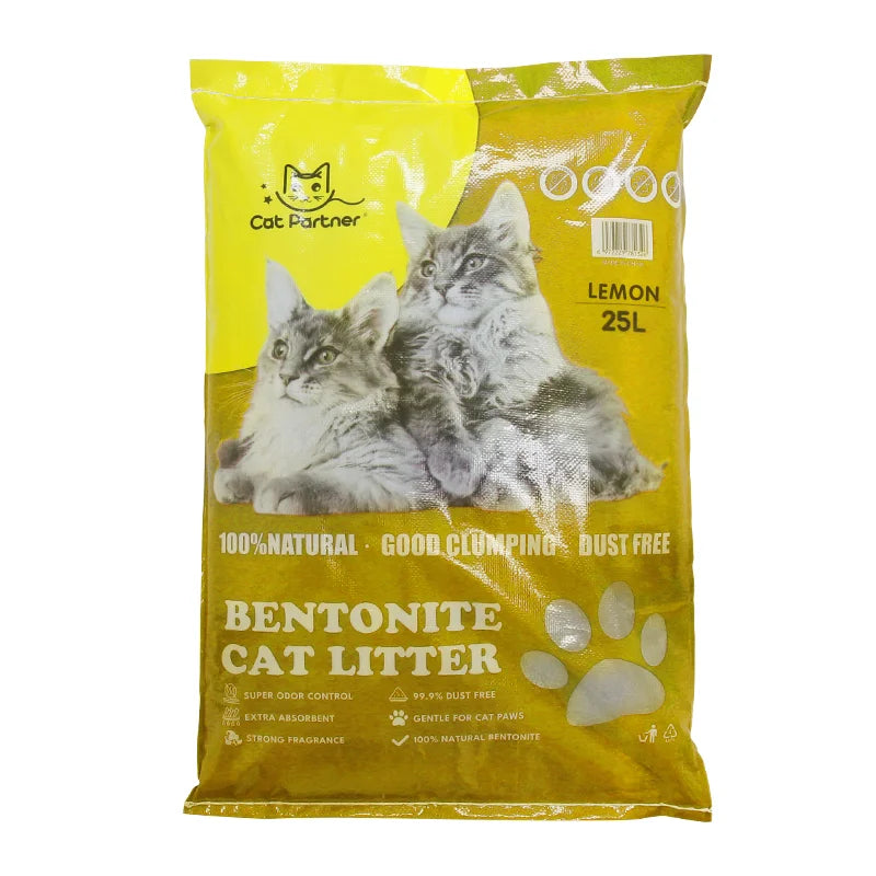 Cat Partner Bentonite Dust Free Clumping Litter - 25 L - Lemon