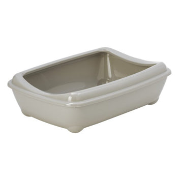 Moderna Arist-O-Tray-Cat Litter Tray - Medium with Rim Grey