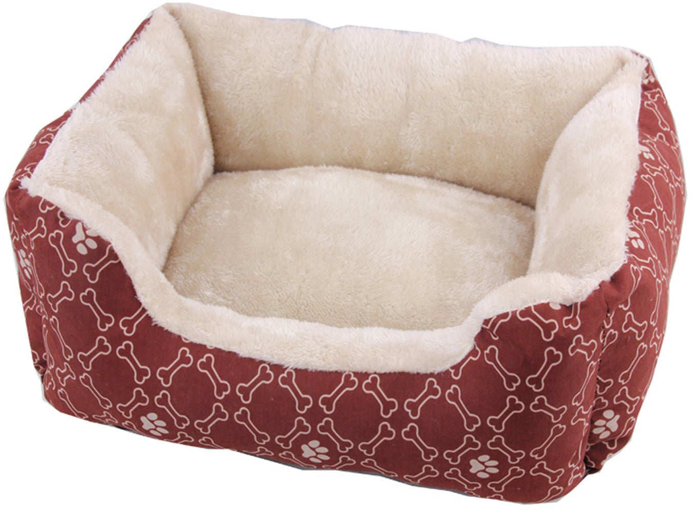 Pawise Square Dog Bed, Wine Red - 25"