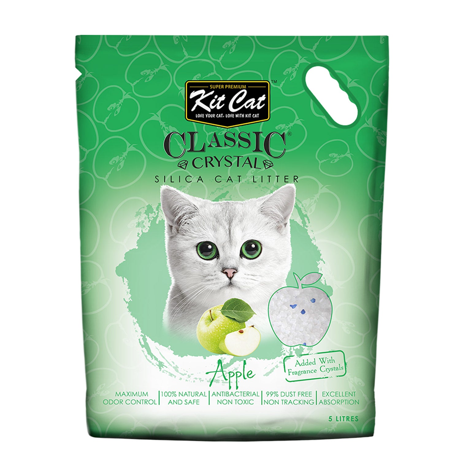 Kit Cat Classic Crystal Cat Litter – Apple (5 Litres)