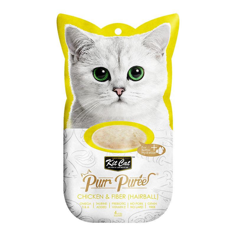 Kit Cat Puree Chicken & Fiber (Hairball) 60g