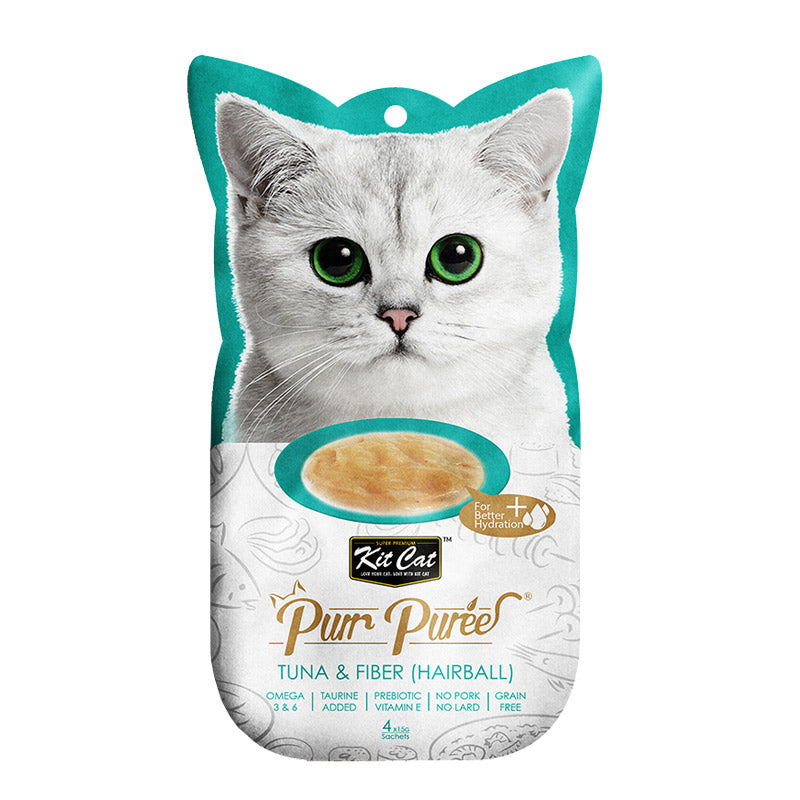 Kit Cat Puree Tuna & Fiber (Hairball) 60g
