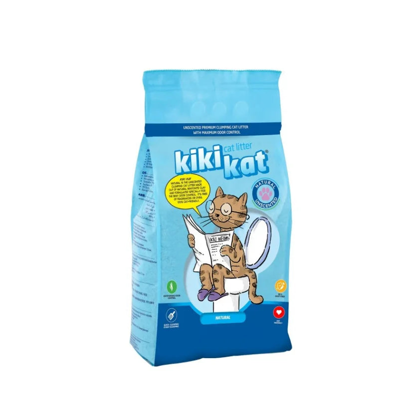 Kiki Kat White Bentonite Clumping Cat Litter –Natural (Unscented) 20L (17.4 Kg )