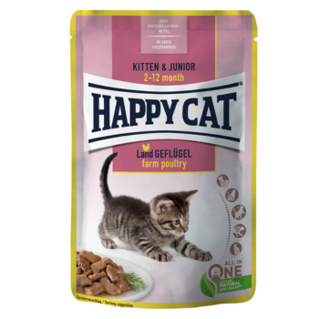 Happy Cat MIS Kitten & Junior Farm Poultry 85g