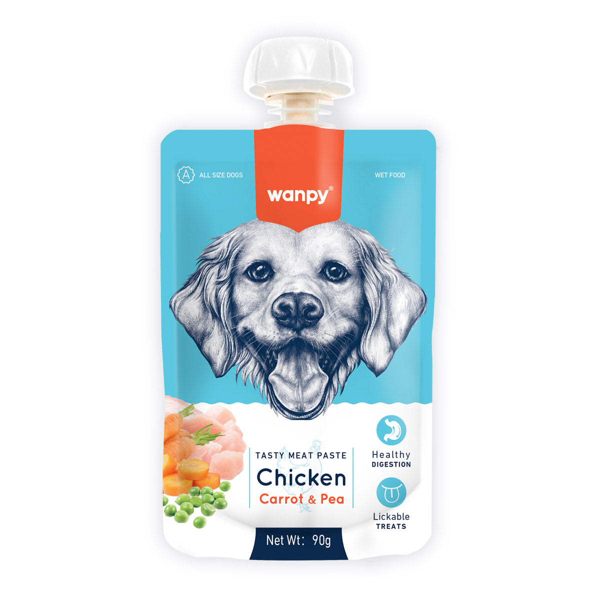 Wanpy Tasty Meat Paste Chicken with Carrot & Pea for Dogs 90g