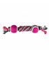 Duvo+ Tug Toy Knotted Cotton Dummy & 2 Tennis Ball 38cm,Grey/Pink