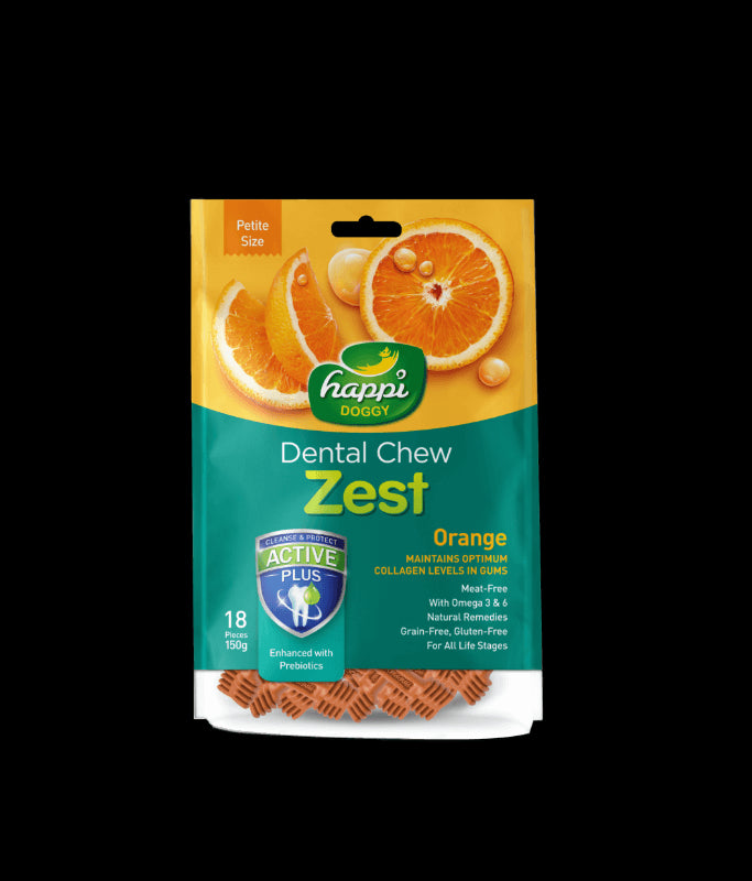 Happi Doggy Dental Chew Zest-Orange-2.5" (18 Pieces)-150g