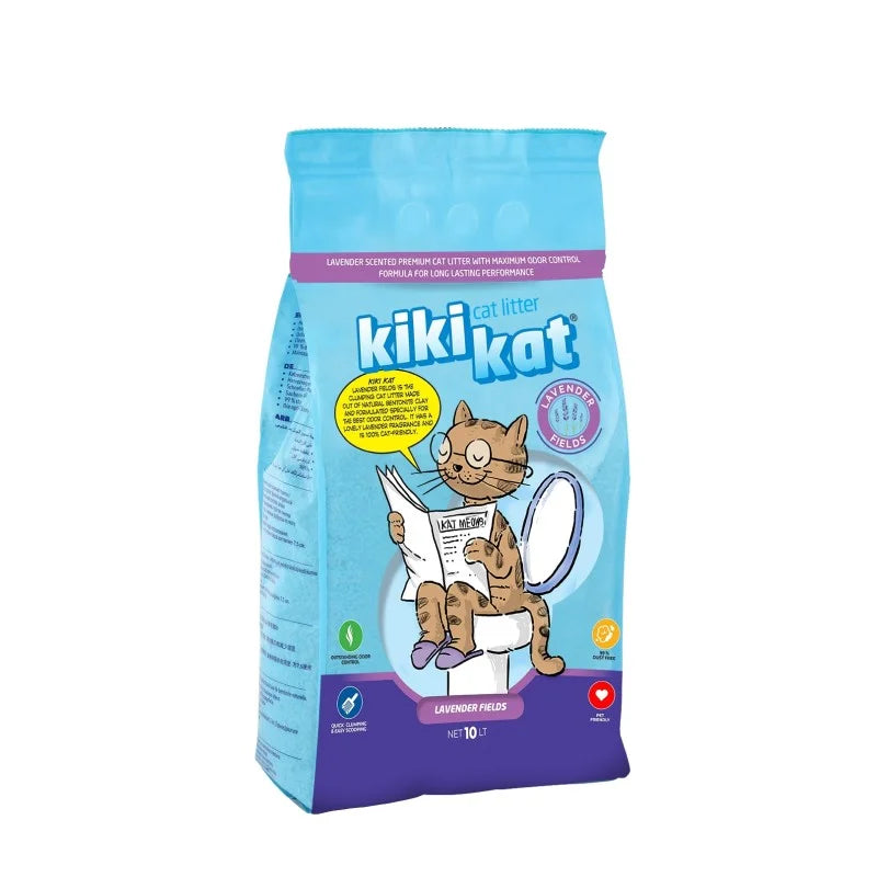 Kiki Kat White Bentonite Clumping Cat Litter – Lavender 10L