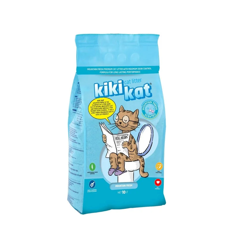Kiki Kat White Bentonite Clumping Cat Litter – Mountain Fresh 10L