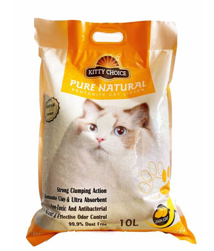 Kitty Choice Pure Natural Bentonite Cat Litter- Lemon  10L (10kg)