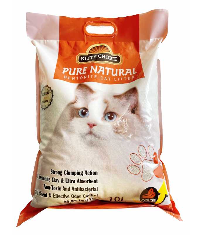 Kitty Choice Pure Natural Bentonite Cat Litter- Coffee  10L (10kg)