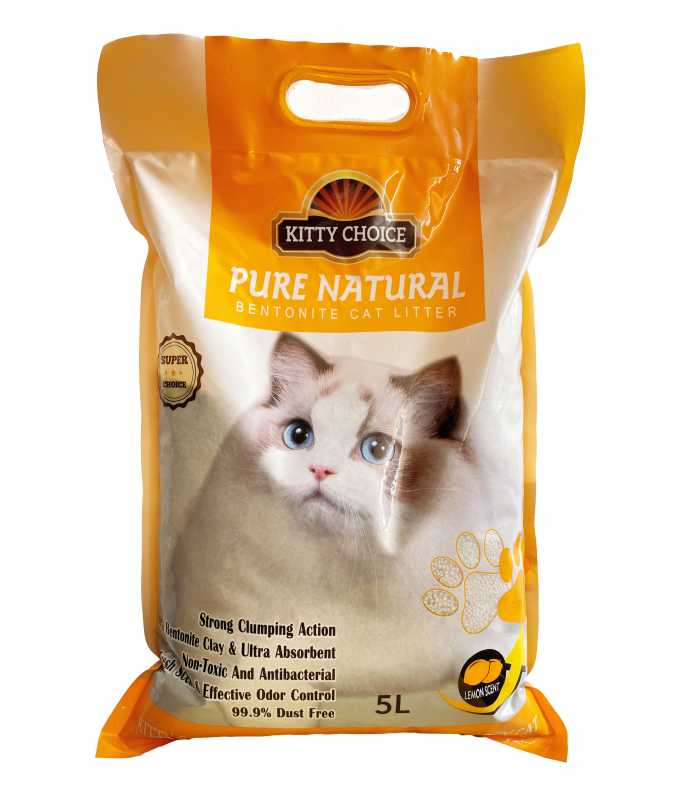 Kitty Choice Pure Natural Bentonite Cat Litter- Lemon 5L (5kg)
