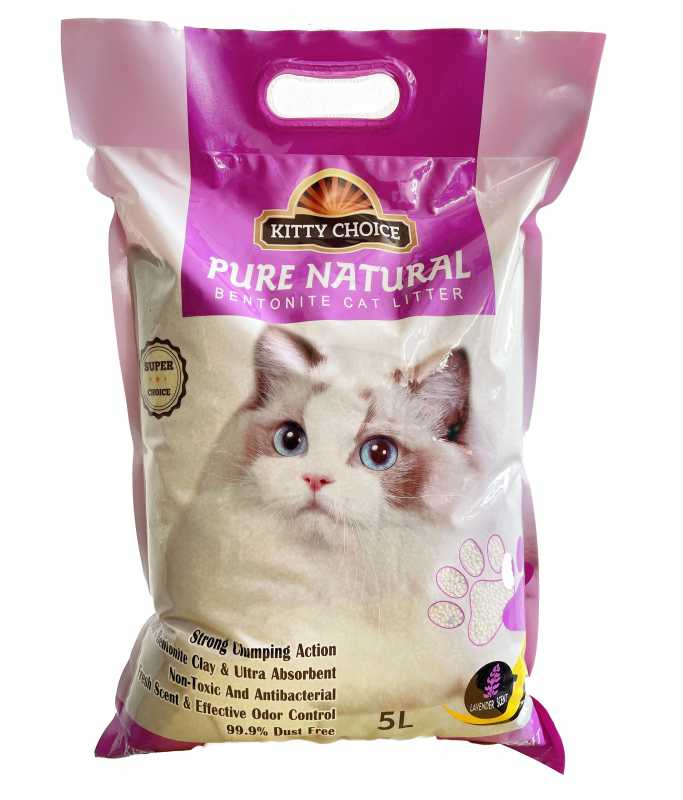 Kitty Choice Pure Natural Bentonite Cat Litter- Lavender 5L (5kg)