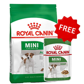Size Health Nutrition Mini Adult 2 KG + 1 FREE Mini Adult Wet Food 85g