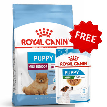 Size Health Nutrition Mini Indoor Puppy 1.5 KG + 1 FREE Mini Puppy Wet Food 85g