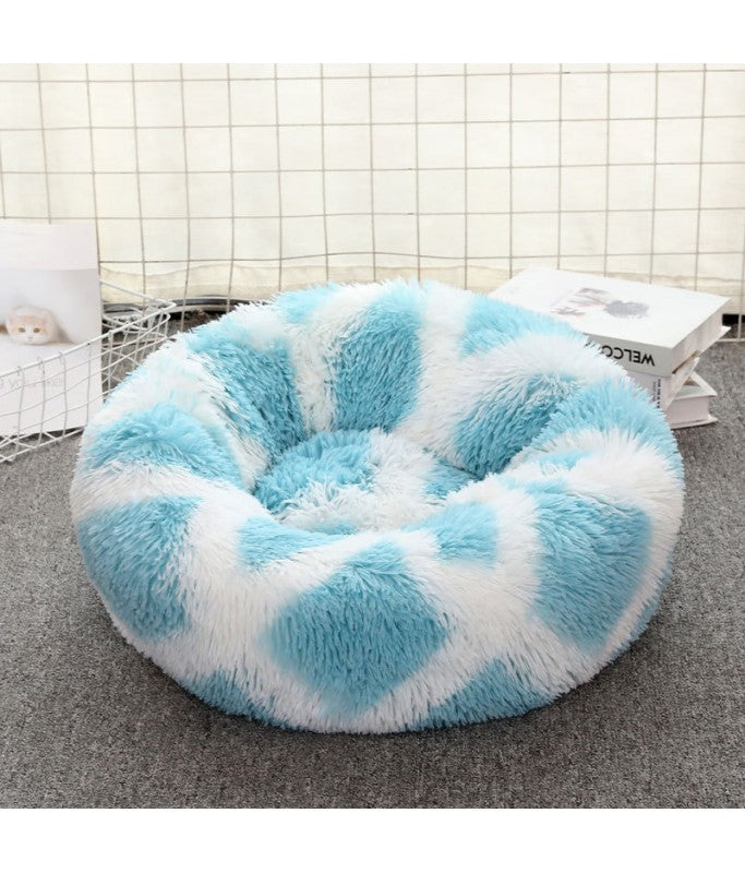Pado Pet Fluffy Donut Cushion - Blue & White L