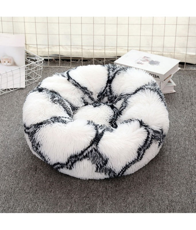 Pado Pet Fluffy Donut Cushion - Black & White L